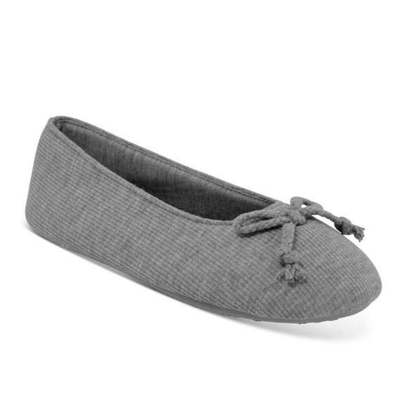 CHARTER CLUB Ballerina Slippers - Grey - NEW - Picture 1 of 6